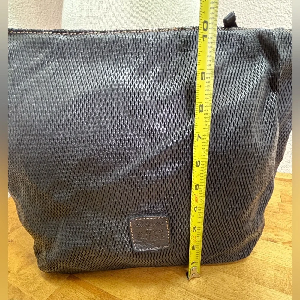 Campomaggi Teodorano Italy Perforated Black Leather Crossbody Bag
